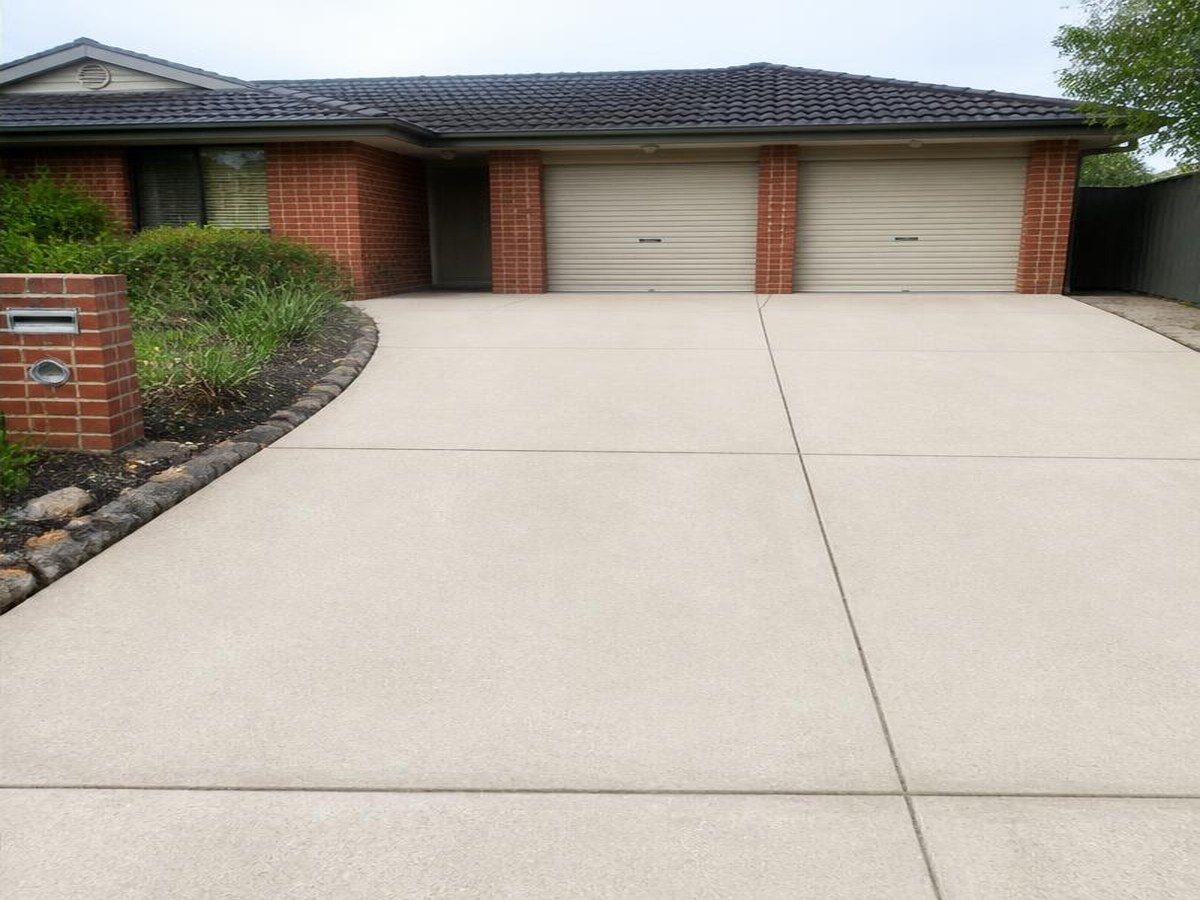 The exact same Sydney driveway from the same camera position after pressure cleaning